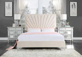 Faiz Beige Velvet Eastern King Bed Model BD00956EK By ACME Furniture